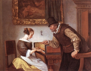 la leçon de clavecin, de Jan Steen